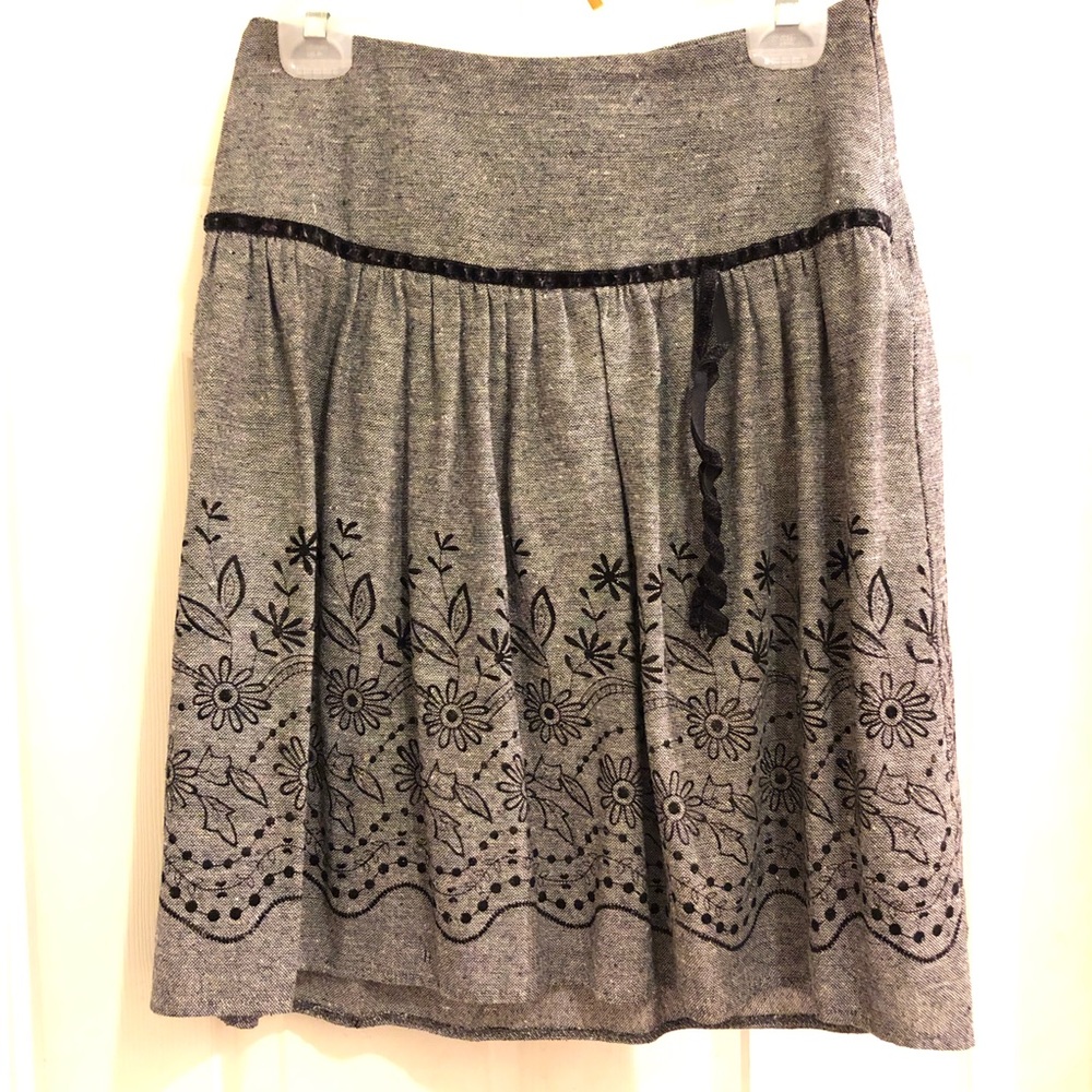 Gray and black skirt